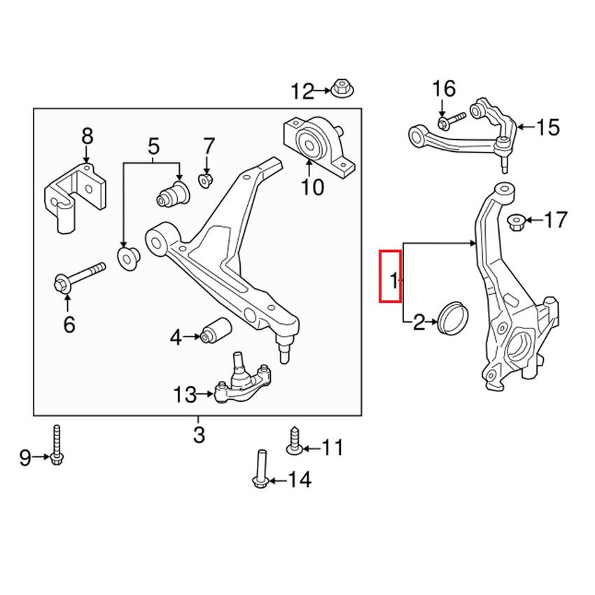 Volvo Steering Knuckle - Front Driver Side 31682225